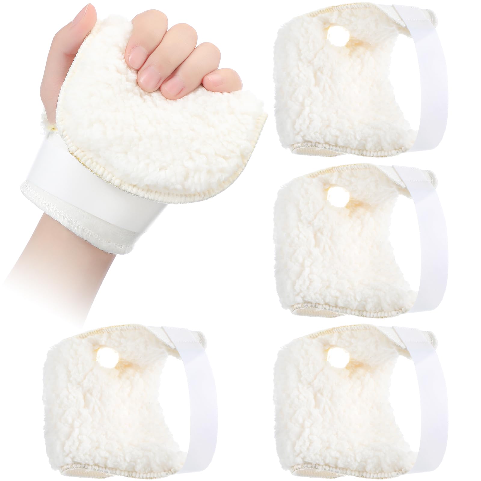 Nuanchu 4 Pcs Finger Contracture Gloves Protection Pad Sherpa Lining Soft Hand Skin Breakdown Prevention for Left Hand
N