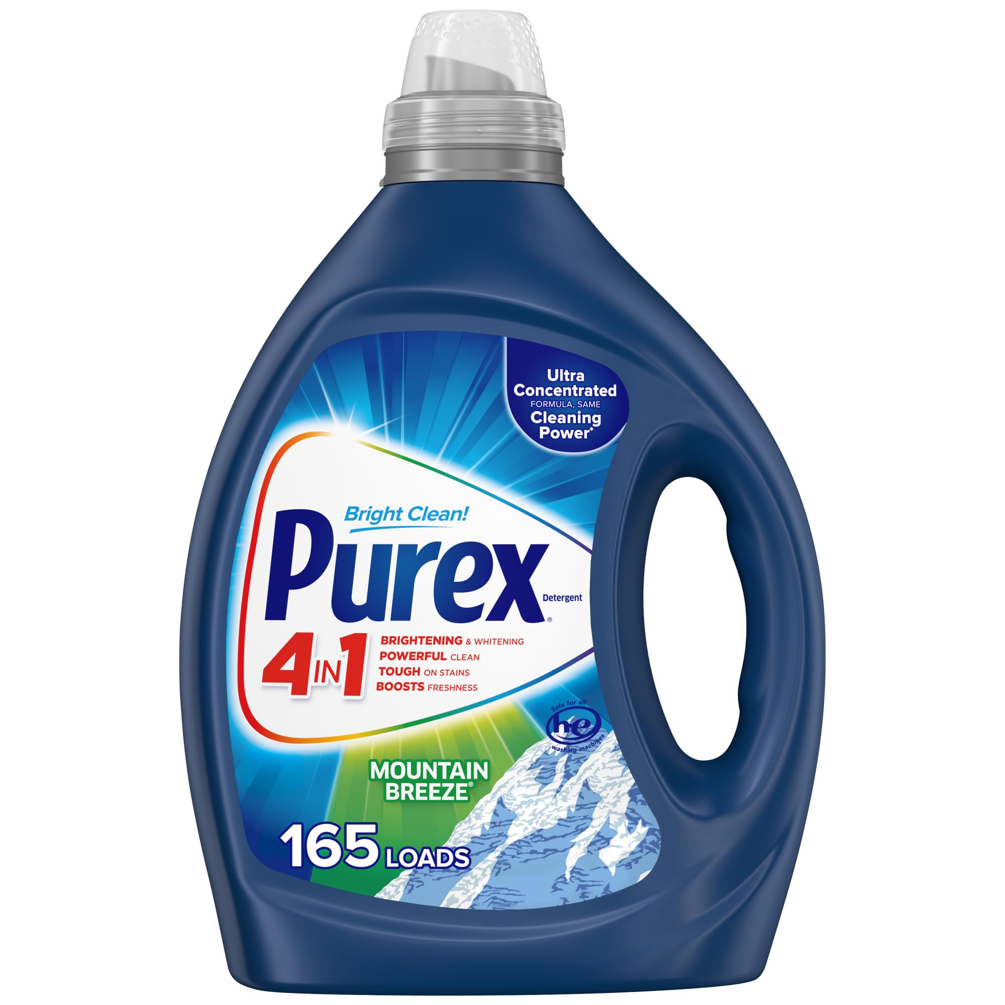 Purex Liquid Laundry Detergent, Ultra Concentrated, Mountain Breeze, for Busy Homes with Compact 8|5 Ounce Jug
| Purex